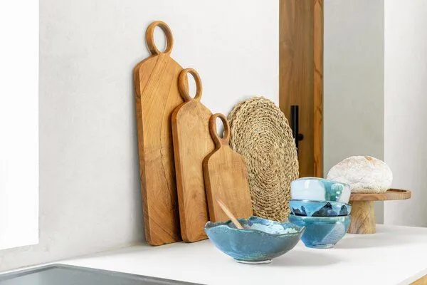 Originalhome Originalhome Schneidebrett aus Altteakholz, Fem L – beidseitig nutzbar, natürlich geölt & klimaneutral., Natur, – Produktbild 2 von 2