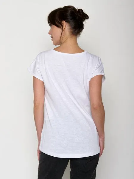 GreenBomb GREENBOMB Bloom Classic Cool - Lässiges T-Shirt aus Bio-Baumwolle / hochwertiger Print / GOTS / Fair & Vegan, Weiß (weiß), – Produktbild 3 von 4