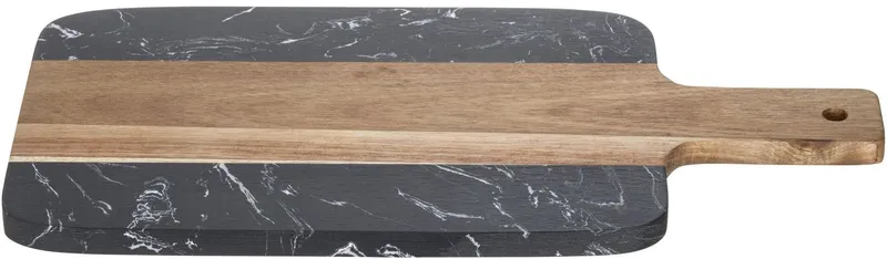 SCHÖNER WOHNEN-Kollektion Schneidebrett Atami, Akazienholz, Massivholz, (1-St), Küchenbrett mit Griff, massives Akazienholz und Marmor, Servierbrett, Schwarz, – Produktbild 4 von 4