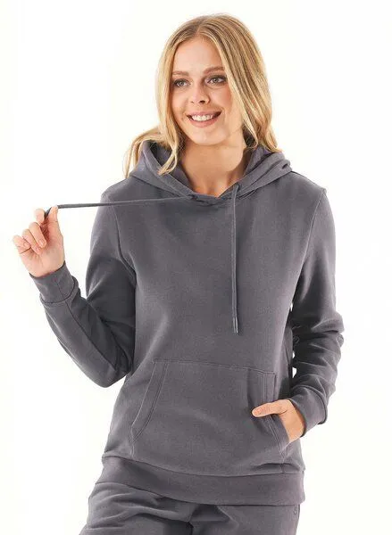 ORGANICATION ORGANICATION ESSENTIALS-HARRE-Soft Touch Hoodie aus Bio-Baumwolle, Grau(shadow), – Produktbild 3 von 4