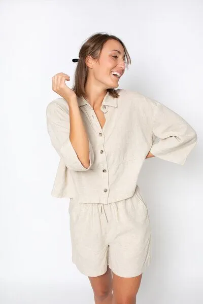 Zerum Zerum Leinen Overshirt Modell: Julia, Natur (beige), – Produktbild 4 von 6