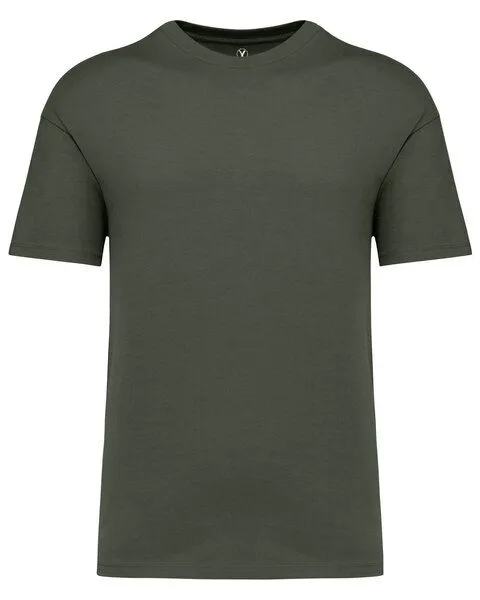 YTWOO YTWOO Unisex-T-Shirt mit hängenden Schultern aus 100% Bio-Baumwolle, Khaki, – Produktbild 1 von 3