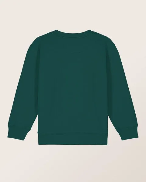 THE FACE OF ELEMENTS The Face of Elements Good Vibes Only - Relaxed Fit Kids Sweatshirt aus 100% Bio-Baumwolle, Dark forrest (grün), – Produktbild 1 von 4
