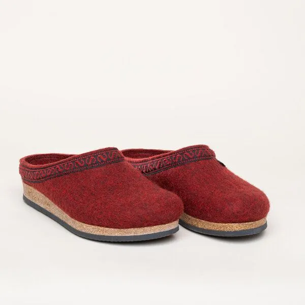 Stegmann Stegmann Filzclog 108 aus 100% Merino-Wolle für Damen & Herren, Dunkelrot, – Produktbild 1 von 5