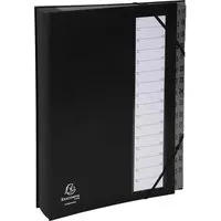 Exacompta 6 Exacompta Ordnungsmappen, DIN A4, Gummizug, dehnbarer Rücken, 32 Fächer 1-32, schwarz – Produktbild 1 von 1