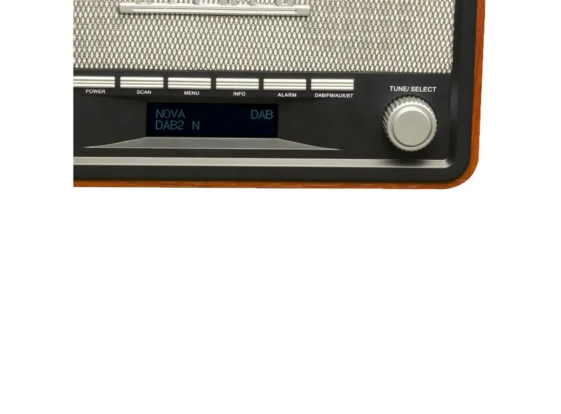 Denver Denver Vintage DAB+ UKW Radio Holz Bluetooth 5.0 Stereo Wecker Digitalradio Retro-Radio (DAB+, UKW (FM) mit RDS (Radio Data System), 4 W, Bluetooth 5.0, AUX-In (3,5 mm Klinke) od. kabelgebunden), Braun|schwarz, – Produktbild 5 von 5