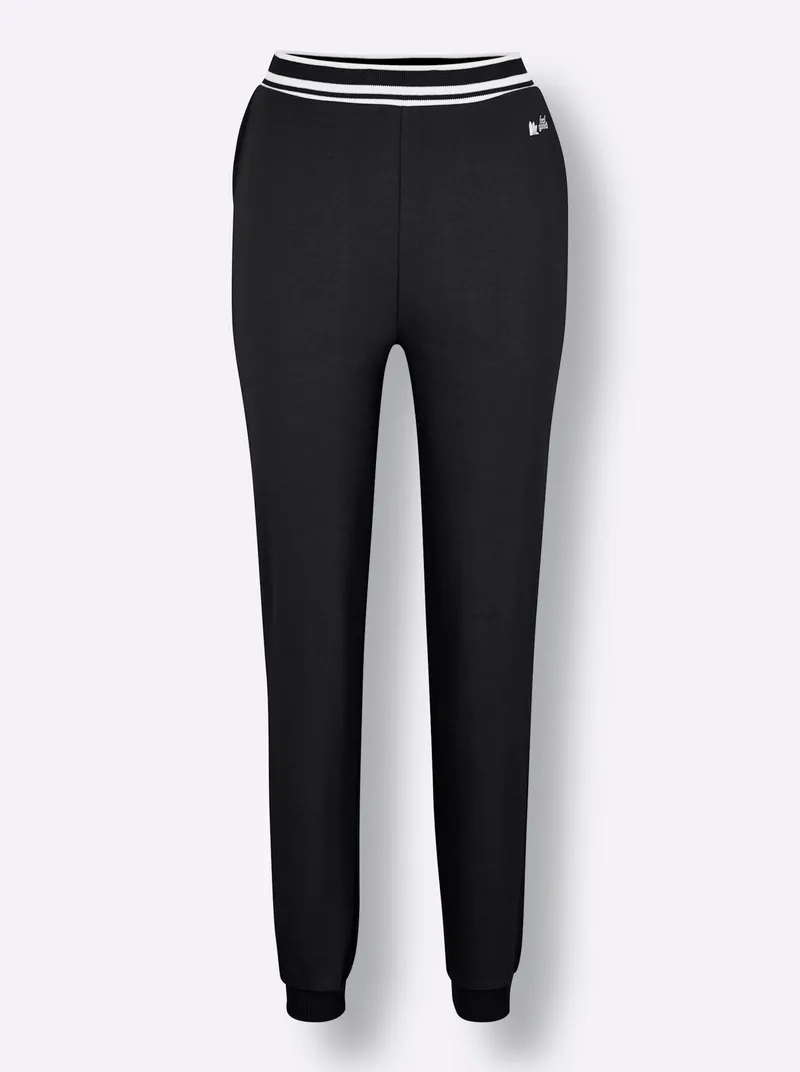 feel good feel good Dehnbund-Hose schwarz-weiß, Schwarz-weiß, – Produktbild 1 von 2