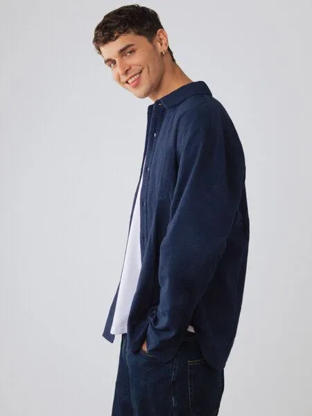 Honest Basics Honest Basics Herren Flanellhemd aus Bio-Baumwolle, Marlin, – Produktbild 3 von 4