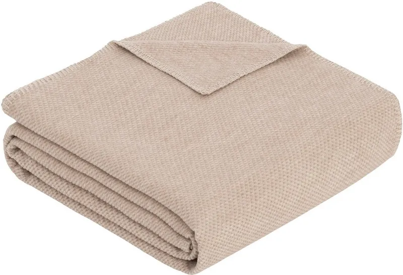 IBENA Wohndecke Charlotte mit GOTS, IBENA, mit gewebter Struktur, Beige, – Produktbild 2 von 5