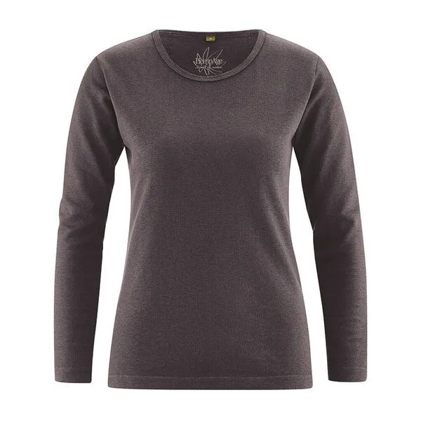 HempAge HempAge Langarmshirt Basic Hanf/Biobaumwolle, Mocca, – Produktbild 1 von 1