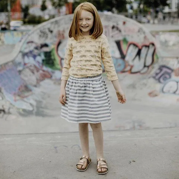 Sense Organics sense-organics EVIE glockiger Mädchenrock aus getreiftem Twill von Sense Organics – Produktbild 2 von 4