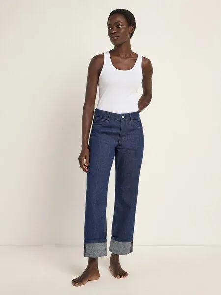 LANIUS LANIUS Jeans mit Aufschlag (GOTS) aus Bio-Baumwolle, Dark blue, – Produktbild 1 von 4