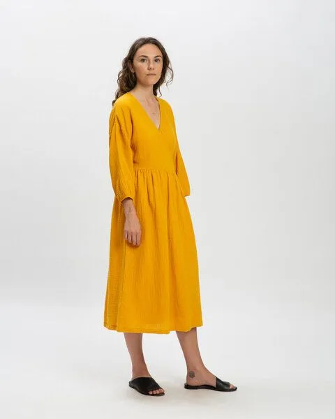 MATONA Matona Wickelkleid aus Musselin für Frauen / Muslin Dress, Marigold, – Produktbild 3 von 4