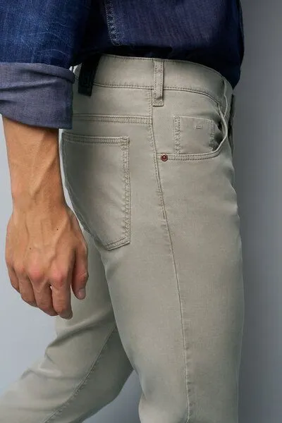 M 5 BY MEYER M 5 BY MEYER Baumwolle-Tencel Microstruktur Five Pocket, Beige (beige), – Produktbild 5 von 6