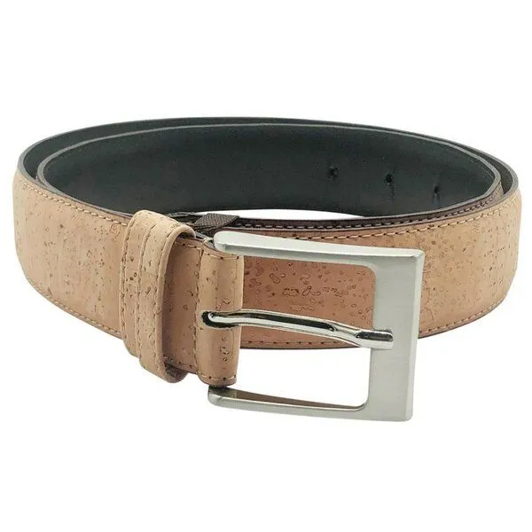 Kork-Deko Kork-Deko Korkgürtel | Vegan | Mit silberner Schnalle - beige - Größen 90 - 115 – Produktbild 4 von 4