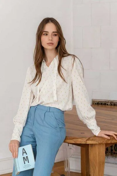 WiDDA WiDDA Langarm-Bluse BANDA, Creme gold, – Produktbild 3 von 4