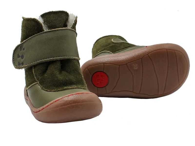 Pololo Pololo Kinder Stiefel pflanzlich gegerbtes Leder, gefüttert, "Karla" grün Gr. 22, Grün, – Produktbild 1 von 2