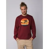 watapparel watapparel Sweatshirt Unisex Sunset on palm beach, Burgundy, – Produktbild 1 von 1