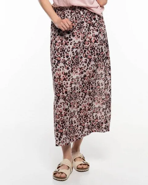 Alma & Lovis Alma & Lovis Print-Maxirock aus Bio-Baumwoll-Batist | Batist Gep Rock, Rose quarz (rose-rosa), – Produktbild 1 von 4