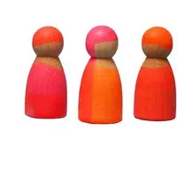 Grimms Grimms Neonfreunde aus Holz 3-teilig, bunt lasiert pink Durchmesser 3 cm, Höhe 6,5 cm – Produktbild 1 von 1