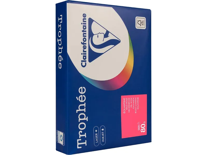 Clairefontaine 500 Blatt Clairfontaine Farbiges Kopierpapier "Trophee" 80 g/m², DIN A4, heckenrose – Produktbild 1 von 1