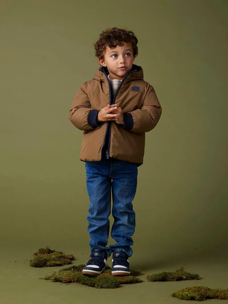 Vertbaudet Wendbare Jungen Jacke mit Kapuze und Polyester, Bronze, – Produktbild 3 von 4