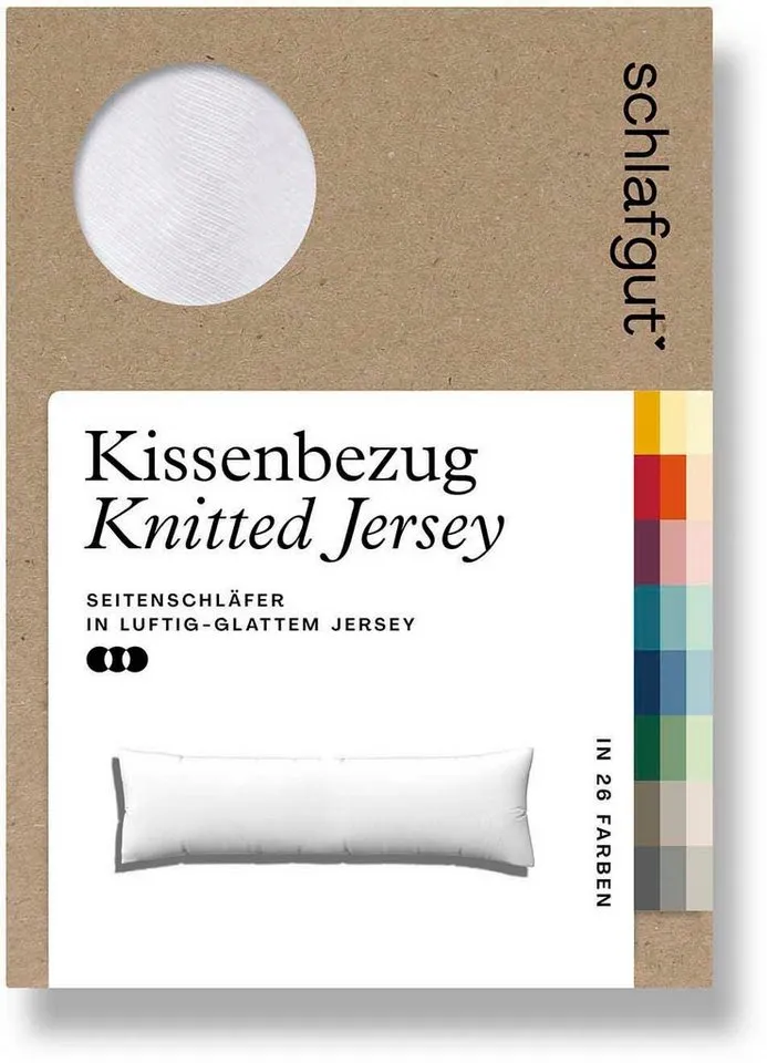 Schlafgut Schlafgut Seitenschläferkissenbezug Pure Seitenschläferkissen, (1 Stück), aus Bio-Baumwolle, Weiß, – Produktbild 2 von 5