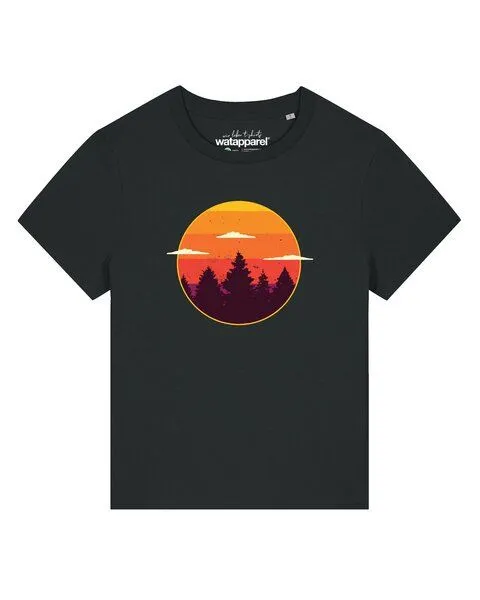watapparel watapparel T-Shirt Frauen Sunset forest, Black, – Produktbild 1 von 2
