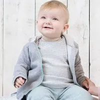 OrganicEra Baby Kapuzenjacke 'OrganicEra' aus Bio-Baumwolle, Grey melange (grau), – Produktbild 1 von 1