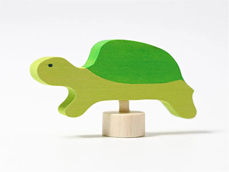 Grimms Grimms Schildkröte Steckfigur aus Lindenholz, bunt lasiert Höhe 4 cm, Grün, mehrfarbig, – Produktbild 2 von 2