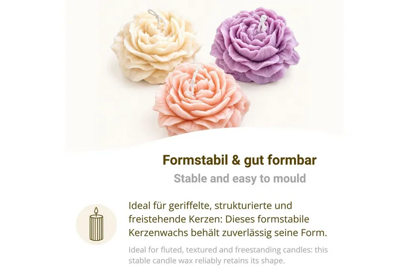 DistrEbution Bastelnaturmaterial Rapswachs Pastillen, Kerzenwachs 1–25 kg Veganes, pflanzliches Wachs, Kerzen gießen, ideal für Stumpenkerzen, Strukturkerzen & Motivkerzen – Produktbild 5 von 7