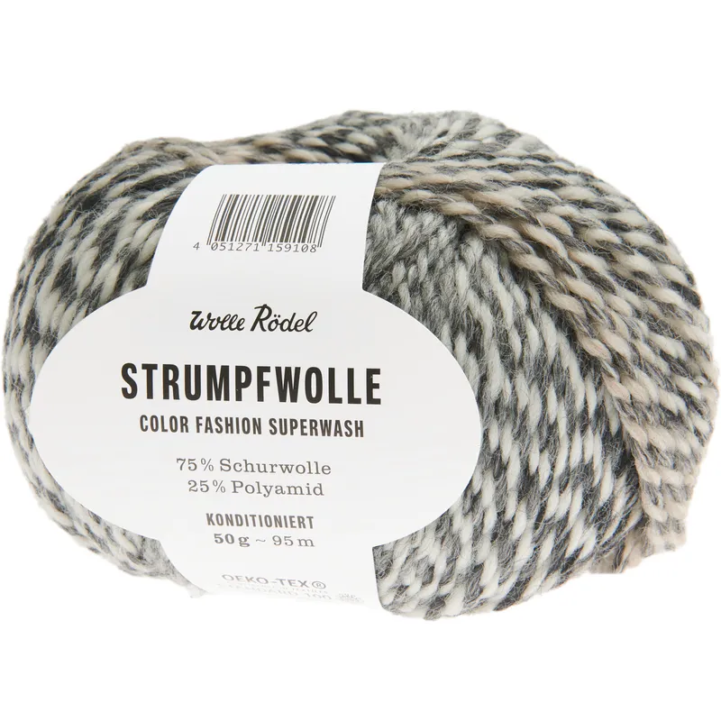Wolle Rödel Wolle Rödel Strumpfwolle Color Fashion Natur-Schwarz, Natur-schwarz, – Produktbild 1 von 1