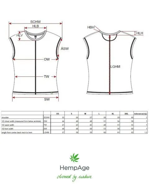 HempAge HempAge Ärmelloses Damen-Shirt mit Wascheffekt Hanf/Biobaumwolle, Lake (blau), – Produktbild 3 von 4