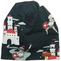 Walkiddy Babymütze GOTS-zertifiziert aus Bio-Baumwolle mit Elasthan, dunkelgrün mit Allover-Print, weich & dehnbar – Walkiddy – Produktbild 1 von 1