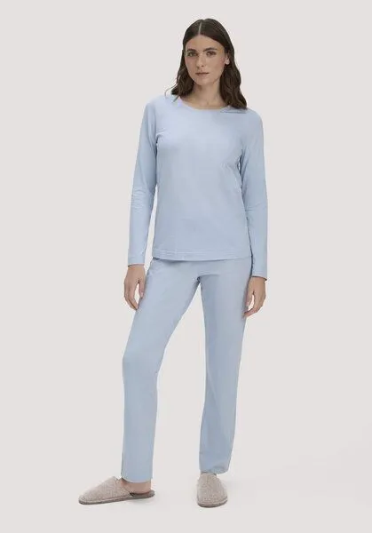 hessnatur hessnatur Schlafhose aus reiner Bio-Baumwolle, Nordisch blau, – Produktbild 1 von 4