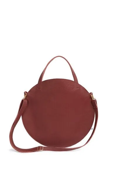 ELEKTROPULLI Runder Shopper von ElektroPulli, Weinrot mit gold, – Produktbild 1 von 2