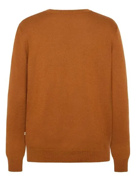 KnowledgeCotton Apparel KnowledgeCotton Apparel Regular merino knit crew neck - aus Merino-Wolle, Orange (pumpkin), – Produktbild 2 von 3