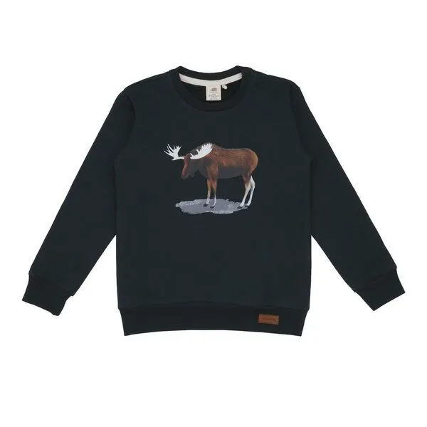 Walkiddy Baby Sweatshirt GOTS zertifiziert – Dunkelgrün mit Elchmotiv, weich & bequem | von Walkiddy – Produktbild 1 von 2