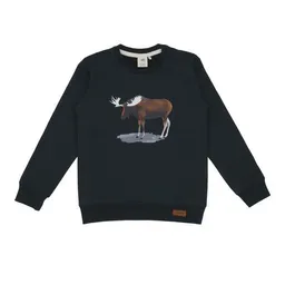Walkiddy Baby Sweatshirt GOTS zertifiziert – Dunkelgrün mit Elchmotiv, weich & bequem | von Walkiddy – Produktbild 1 von 1