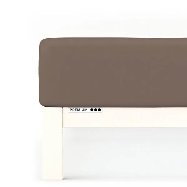 Schlafgut Schlafgut Spannbettlaken Premium - 95% Bio-Makobaumwolle, 5% Elasthan - Matratzenhöhe von 18-35cm, Sand deep, – Produktbild 1 von 7