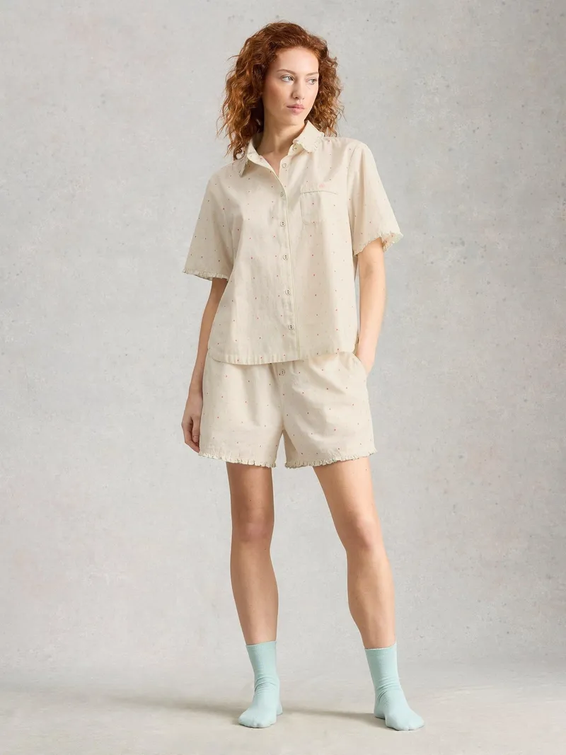 White Stuff Pyjamashorts Nelly - M, Elfenbein multi, – Produktbild 2 von 4