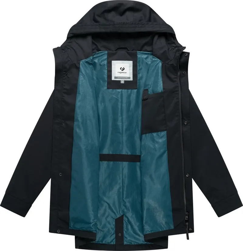 ragwear ragwear Funktionsmantel Mr Smithem Twill YOUMODO Funktioneller Übergangsmantel mit Kapuze, Schwarz, – Produktbild 1 von 4