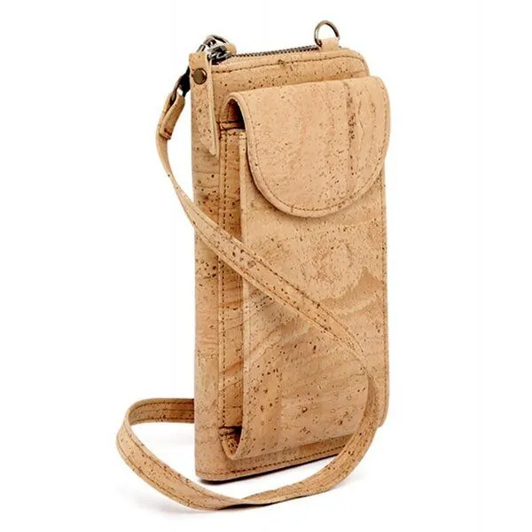 Kork-Deko Kork-Deko Kork Handytasche + Geldbeutel | beige oder weiß | 2 in 1 Tasche, Beige, – Produktbild 4 von 4