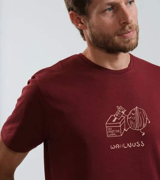 Gary Mash GARY MASH T-Shirt Wahlnuss aus Bio-Baumwolle, Rot, – Produktbild 3 von 4