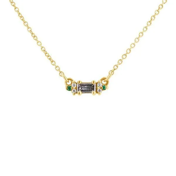 Eppi Eppi Kette mit Salt and Pepper Diamant, Smaragden und Moissaniten Matilda, Gelb, – Produktbild 1 von 2