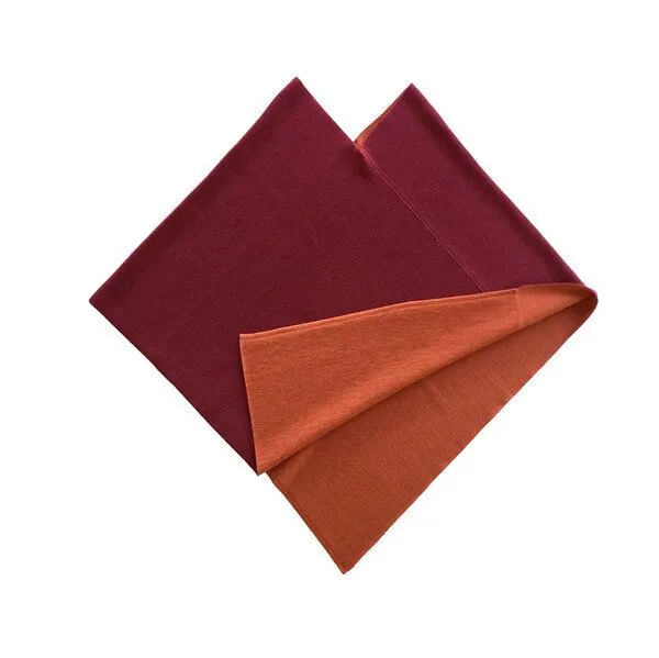 austriandesign.at austriandesign.at DreieckPoncho reversibel aus extrafeiner Merinowolle, Rot/orange, – Produktbild 3 von 3