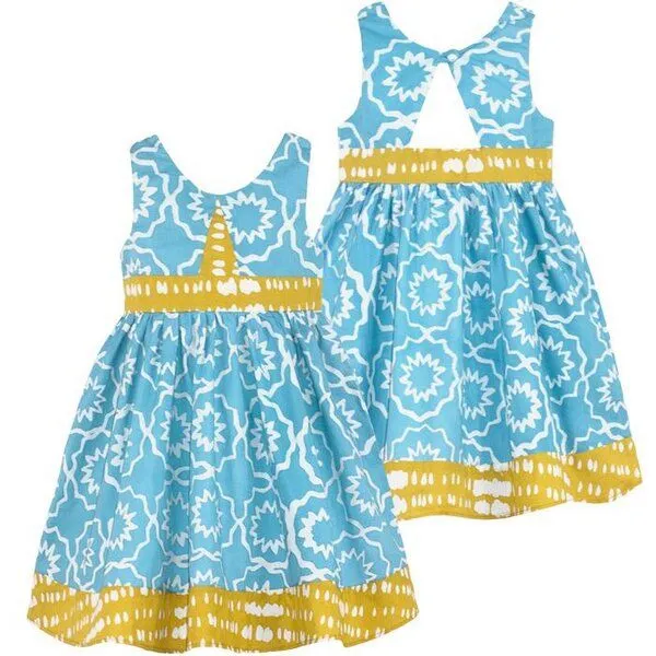 Global Mamas Global Mamas Bio Twirl Kleid - Chroma - Himmelblau – Produktbild 2 von 3