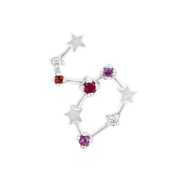 Eppi Eppi Goldener Ohrring mit Sternzeichen Leo, Weiss, – Produktbild 1 von 2
