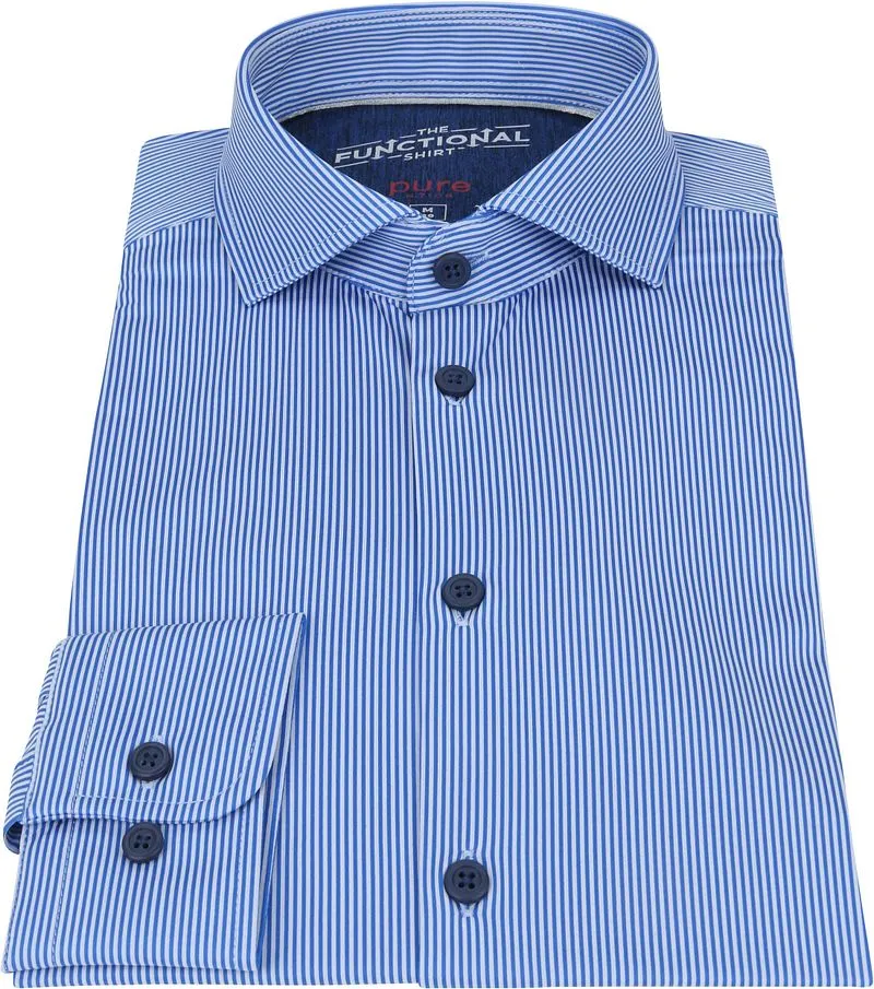 Pure Pure Functional Shirt Streifen Navy - Größe 38 (S), Blau, – Produktbild 3 von 3