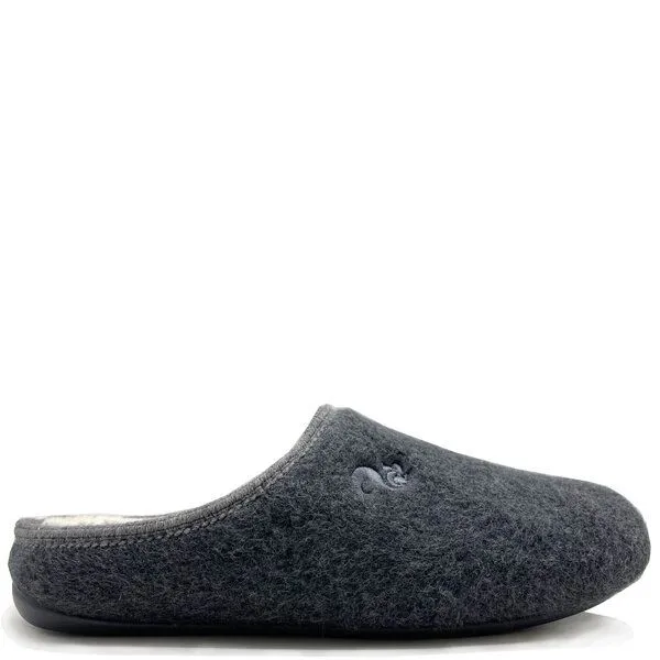 thies Veganer Hausschuh "thies ® Organic Slipper", aus superweicher Bio-Baumwolle, Dark grey (grau), – Produktbild 1 von 4